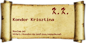 Kondor Krisztina névjegykártya