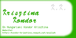 krisztina kondor business card